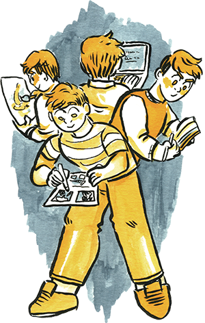 a painting of myself working